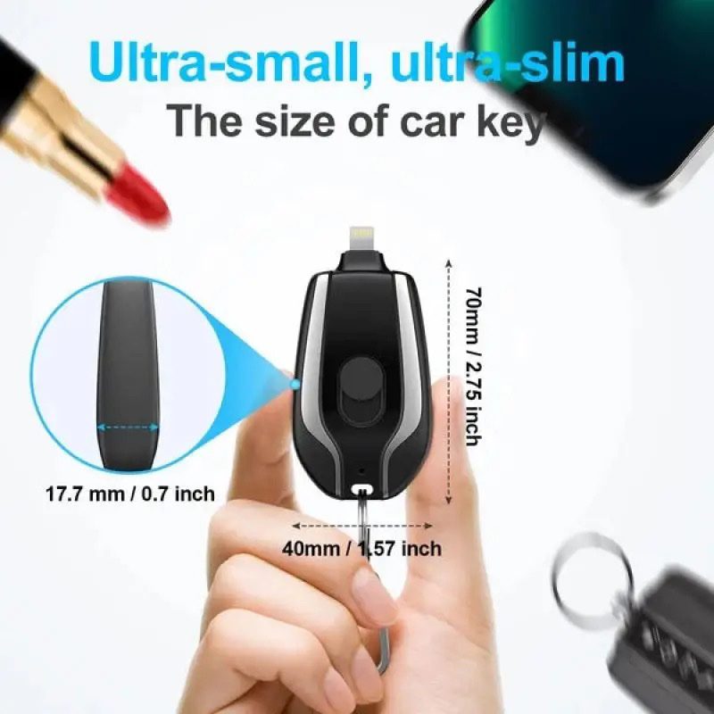 Compact Emergency Keychain Charger